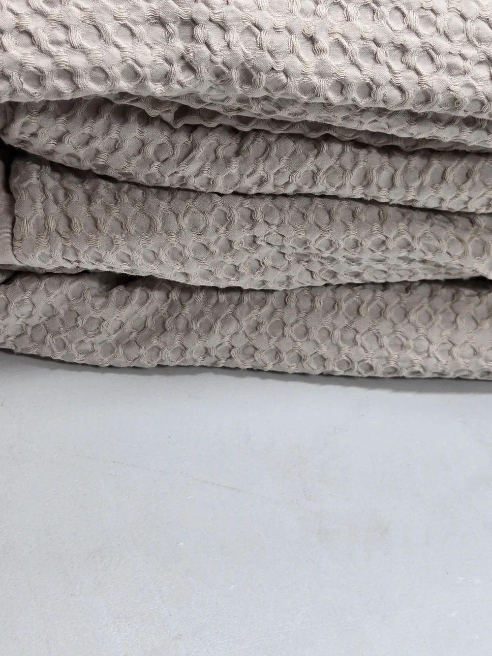 QUINCE Organic Luxe Honeycomb Duvet Cover Set Full/Queen Sand 0601